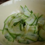 zucchini ribbons with salt