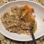 Peach Rhubarb Crisp with Oat Topping